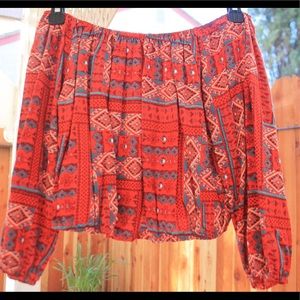 Off shoulder crop top